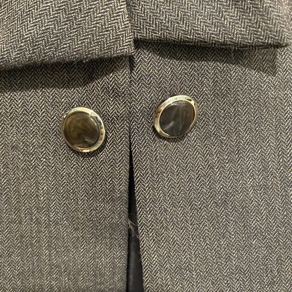 Antoni Melani Women's Brown Wool Herringbone Jeweled Button Blazer Sz 4 - Picture 5 of 9